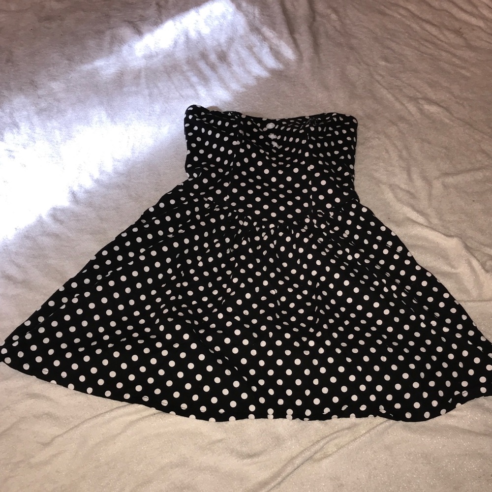 Hot Topic Black and White Polka Dot Dress- Size Md